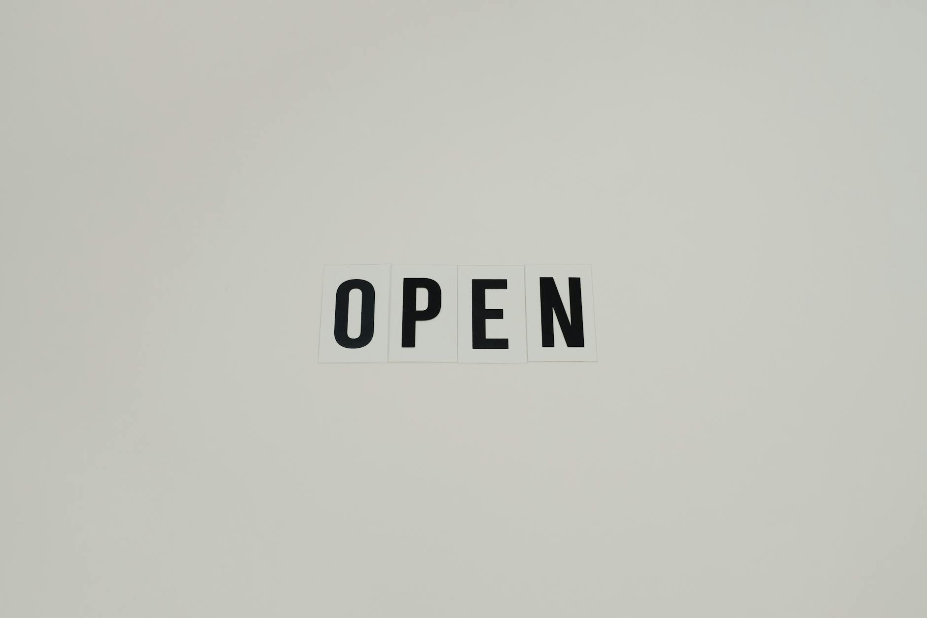 black letters on white surface