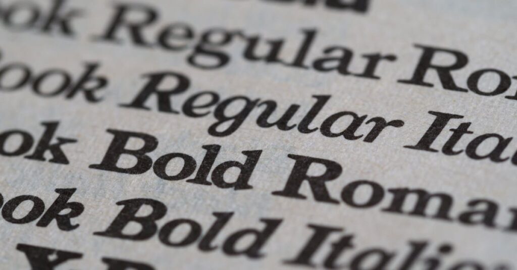 Different Fonts on Paper
