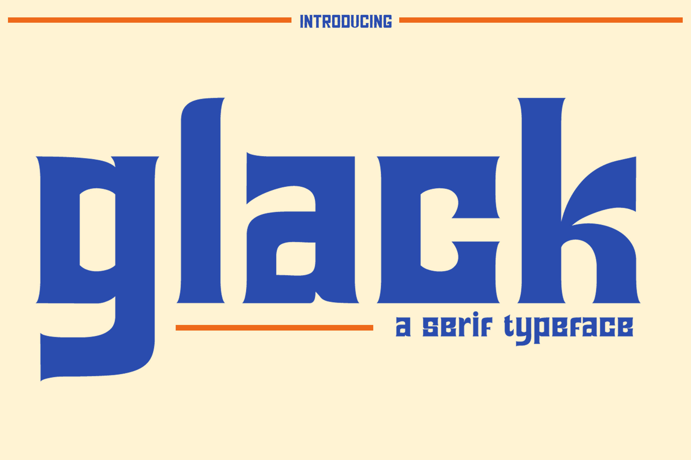 Glack - Serif Vintage Font typeface specimen