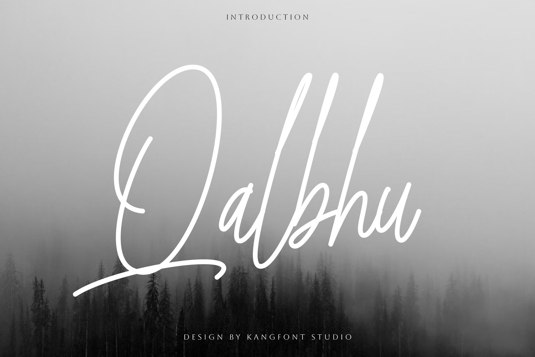 Qalbhu - Signature Font typeface specimen