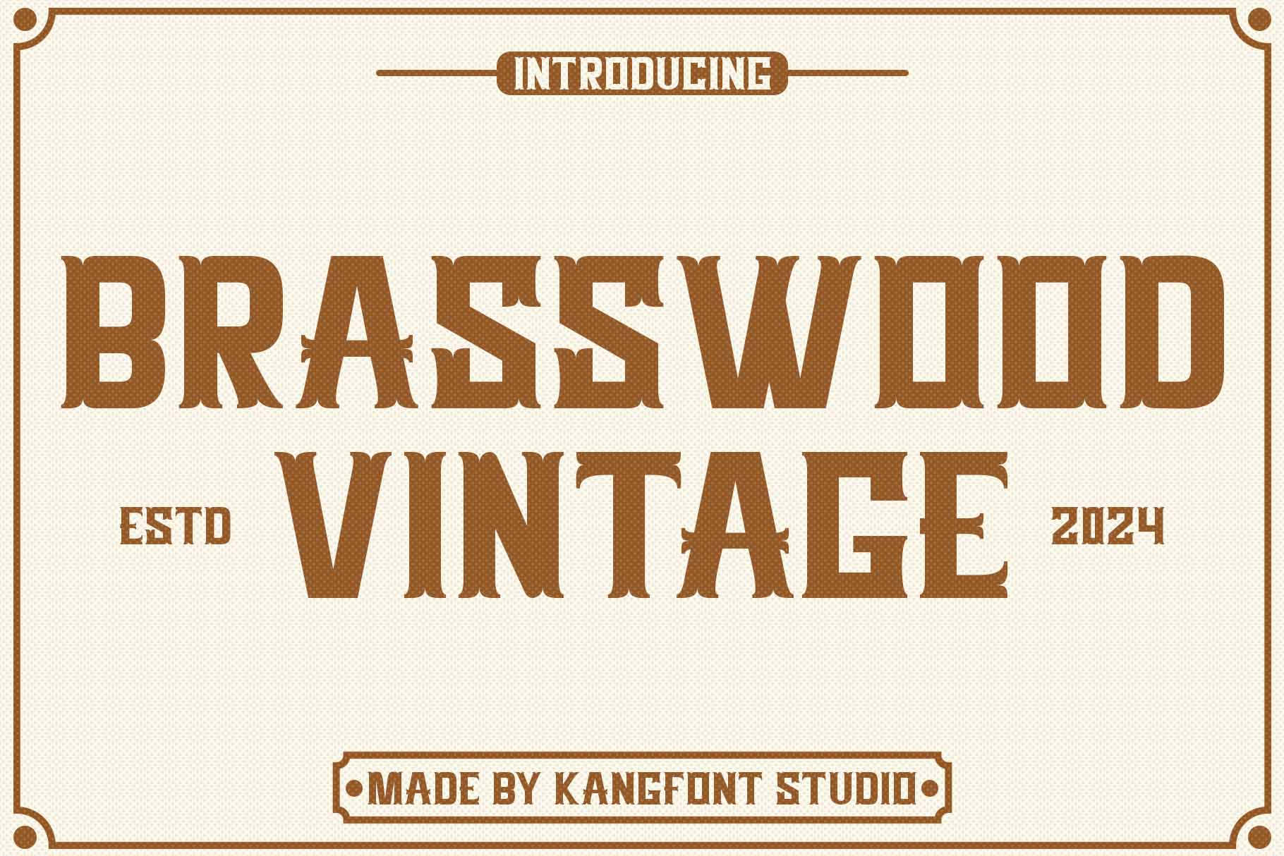 Brasswood - Free 5 Emblem Logo typeface specimen