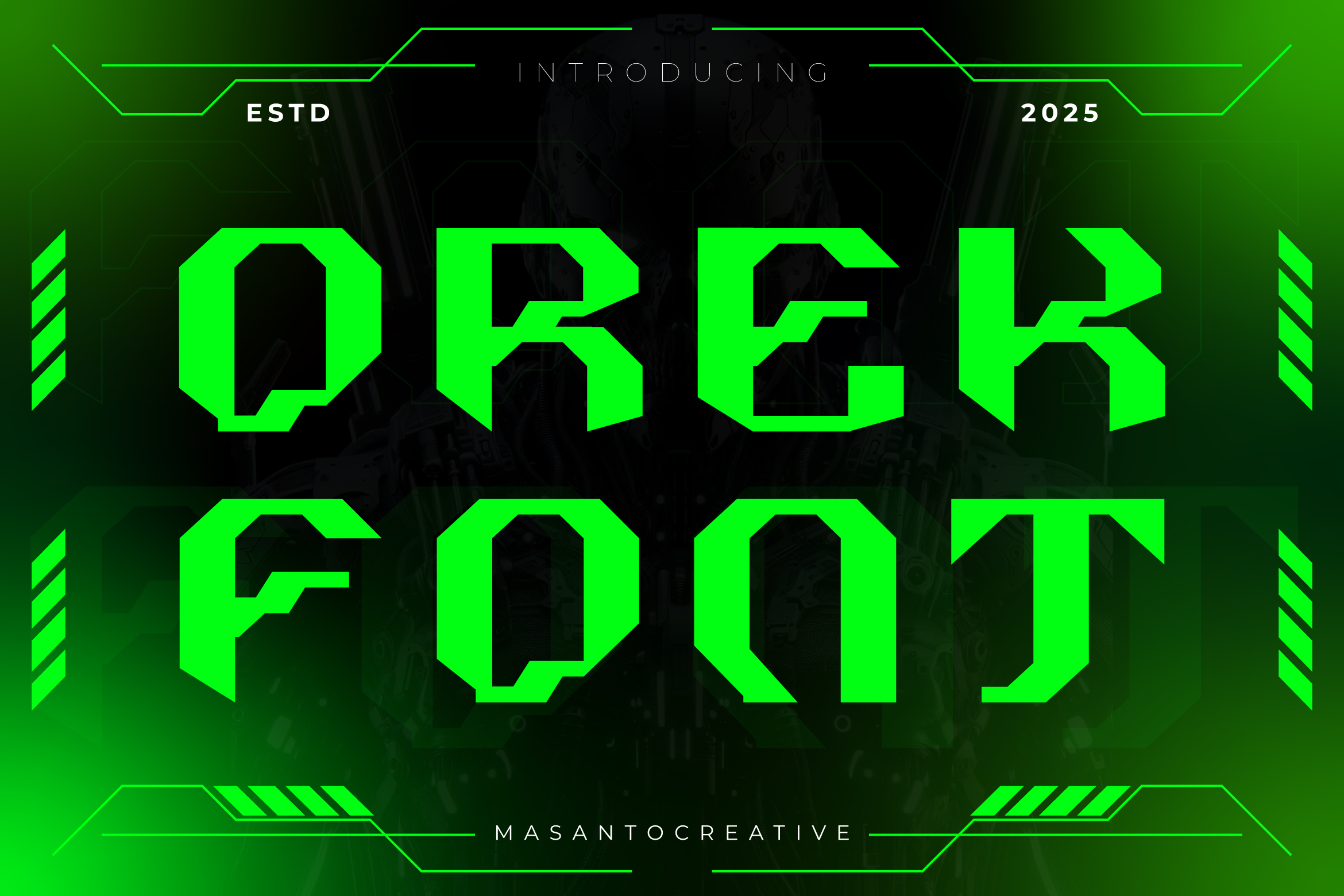 Orek Futuristic Display Font – Modern Sci-Fi Typeface typeface specimen