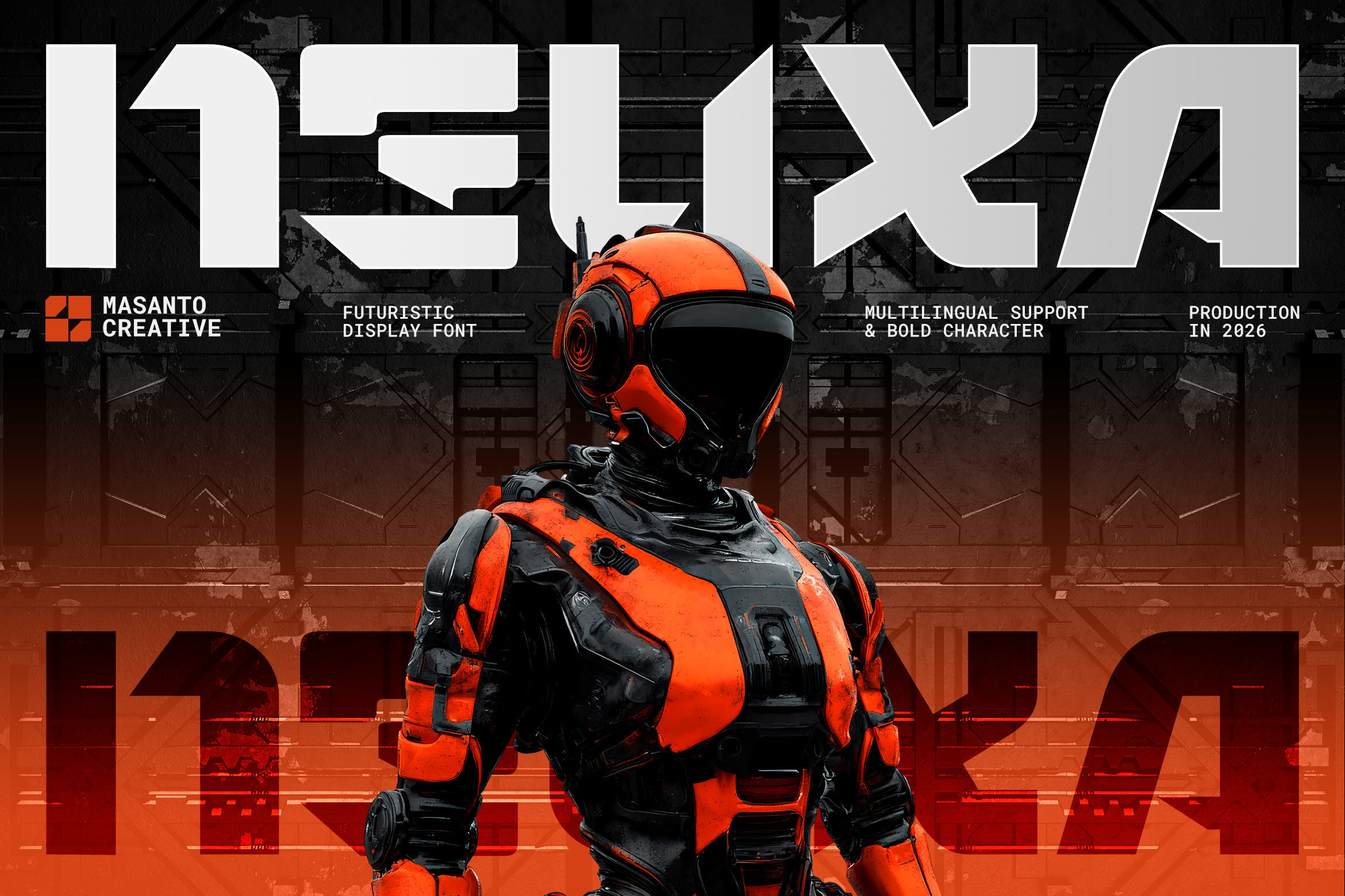 Neuxa – Futuristic Cyberpunk Display Font typeface specimen