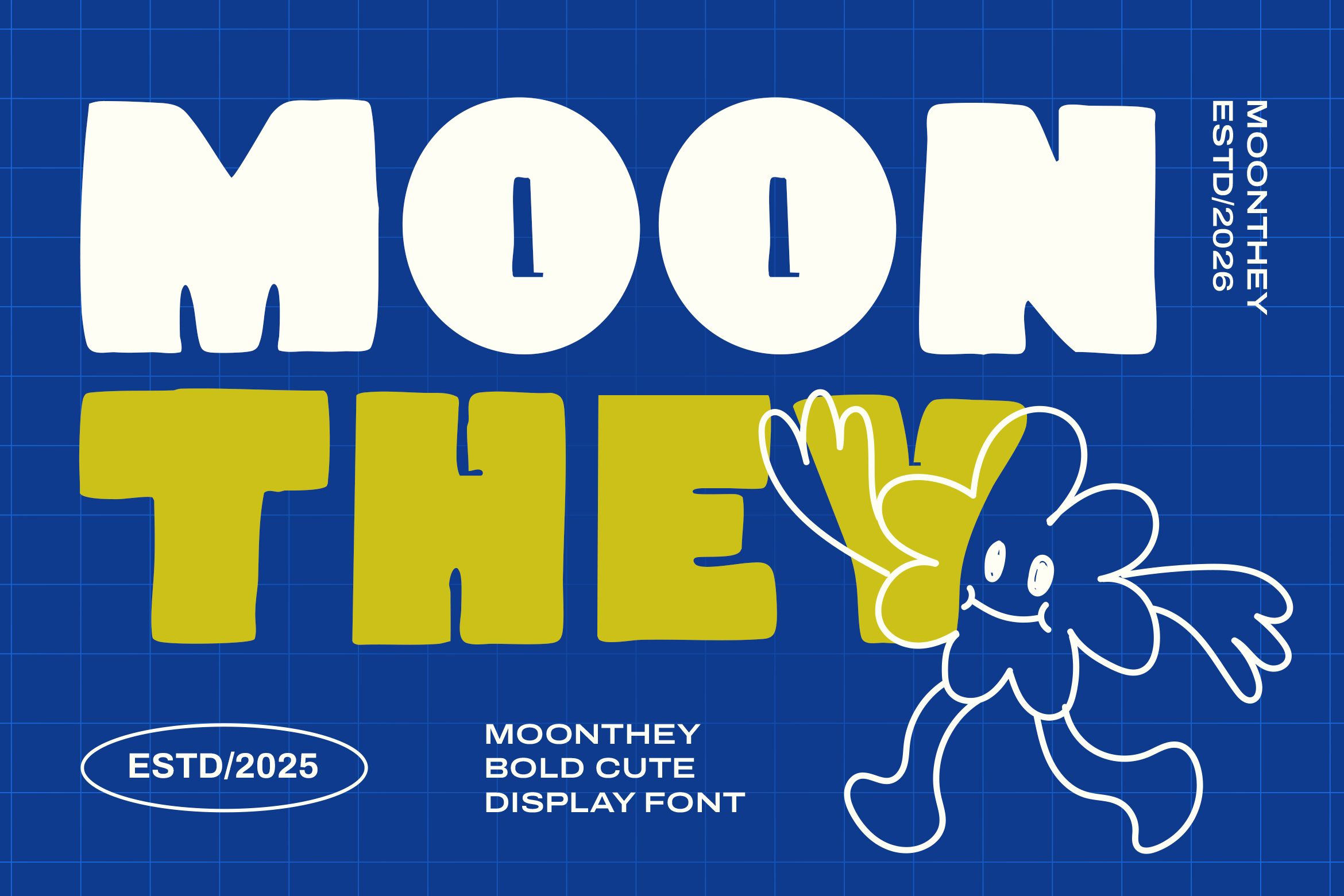 Moonthey – Bold Cute Retro Display Font typeface specimen