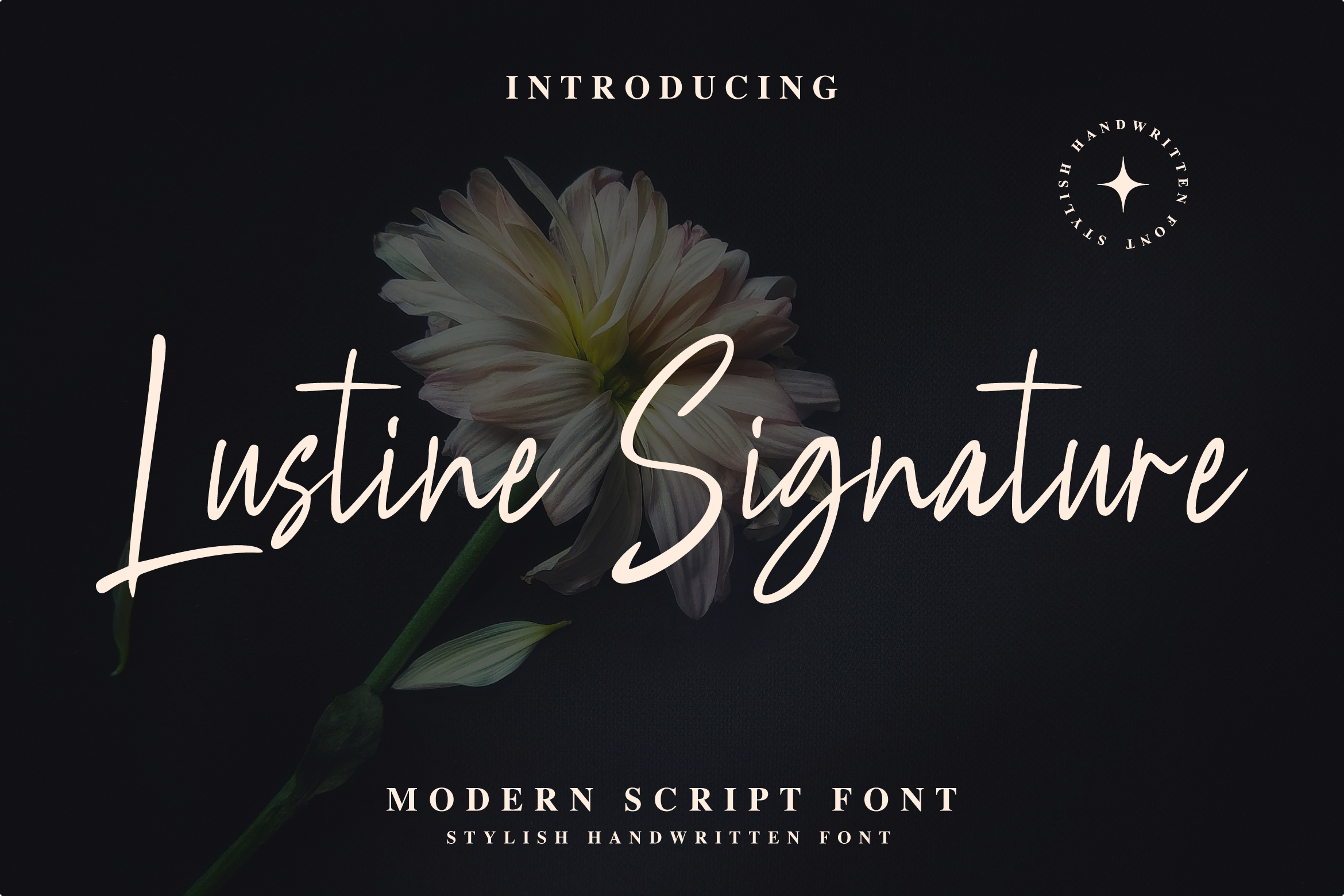 Lustine Signature – Modern Script Handwritten Font typeface specimen